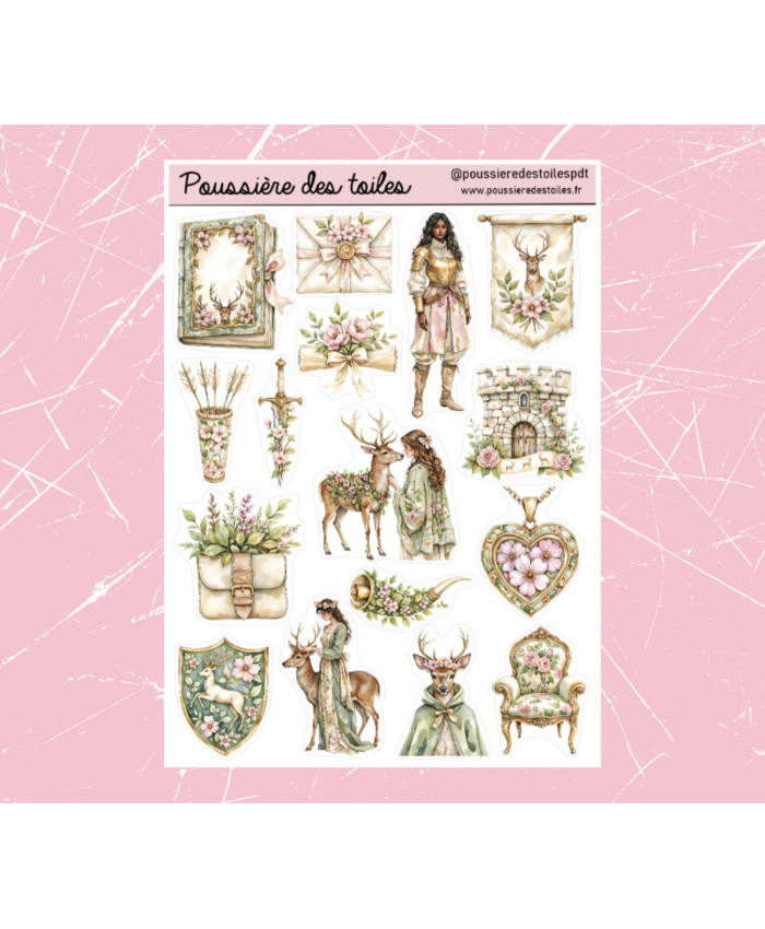 Réf 186 Feuille d’autocollants, Stickers pour Bullet Journal fôret