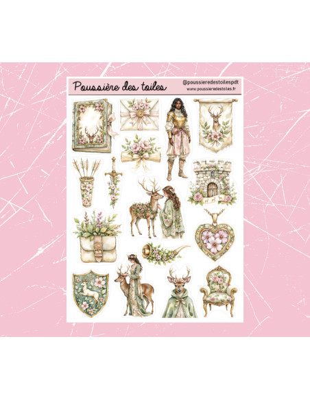 Réf 186 Feuille d’autocollants, Stickers pour Bullet Journal fôret