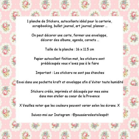 Réf 187 Feuille d’autocollants, Stickers pour Bullet Journal Japon