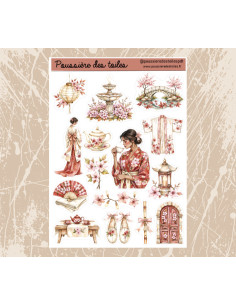 Réf 187 Feuille d’autocollants, Stickers pour Bullet Journal Japon