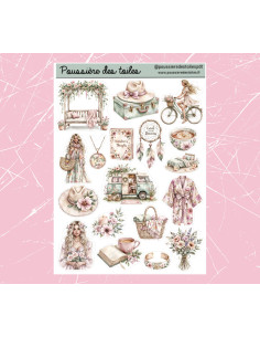 Réf 189 Feuille d’autocollants, Stickers pour Bullet Journal Rétro