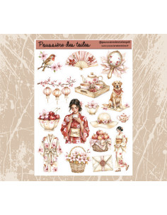 Réf 190 Feuille d’autocollants, Stickers pour Bullet Journal Japon