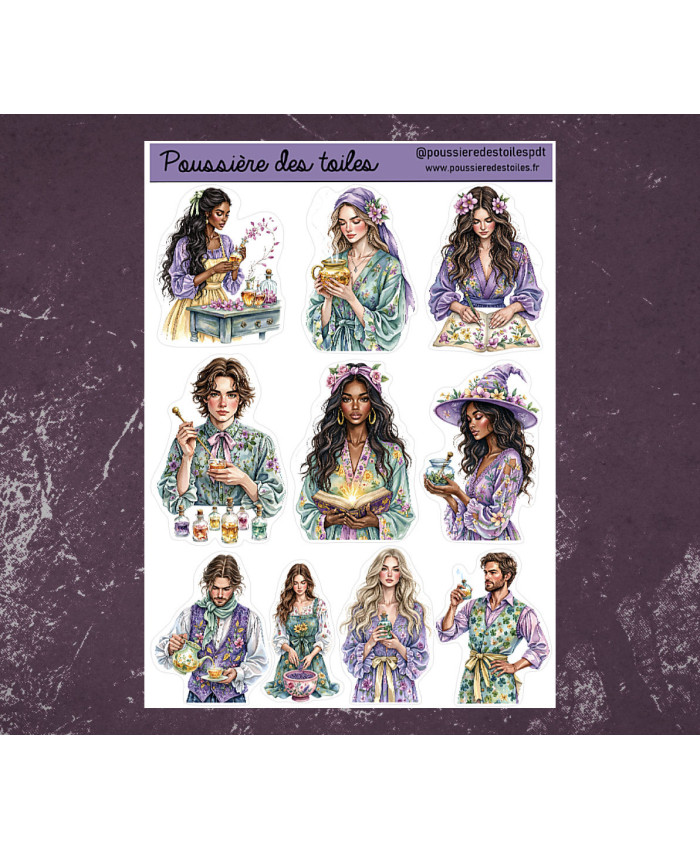 Réf 191 Feuille d’autocollants, Stickers pour Bullet Journal ésotérisme