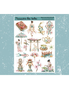 Réf 192 Feuille d’autocollants, Stickers pour Bullet Journal japon