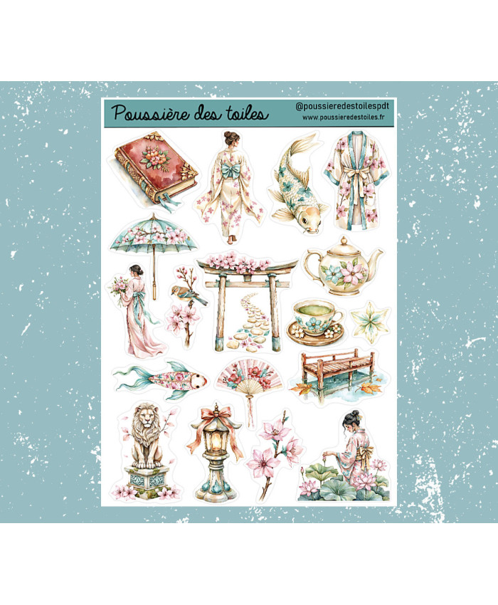 Réf 192 Feuille d’autocollants, Stickers pour Bullet Journal japon