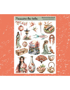 Réf 193 Feuille d’autocollants, Stickers pour Bullet Journal japon