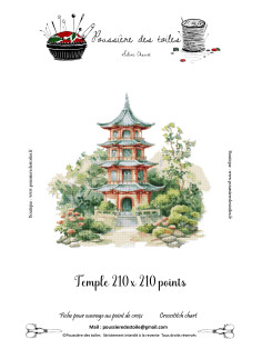 Grille point de croix : Temple Papier