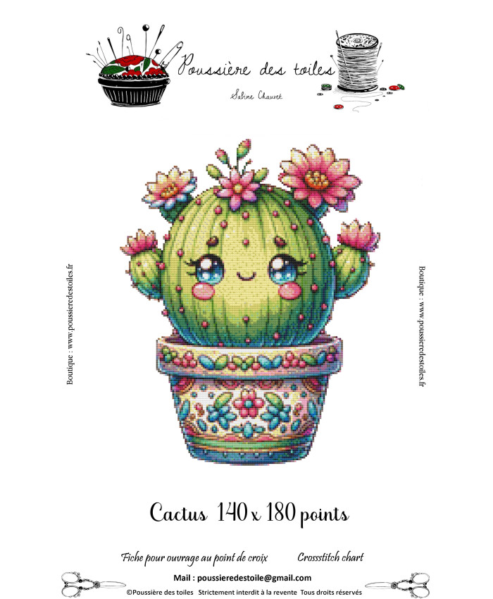Grille point de croix : Cactus Papier