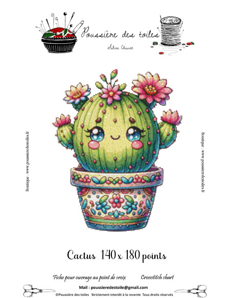 Grille point de croix : Cactus Papier