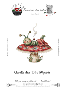 Grille point de croix : Chenille Alice Papier