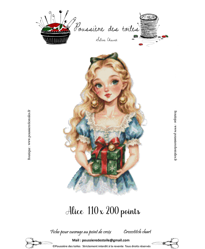 Grille point de croix : Alice noël Papier