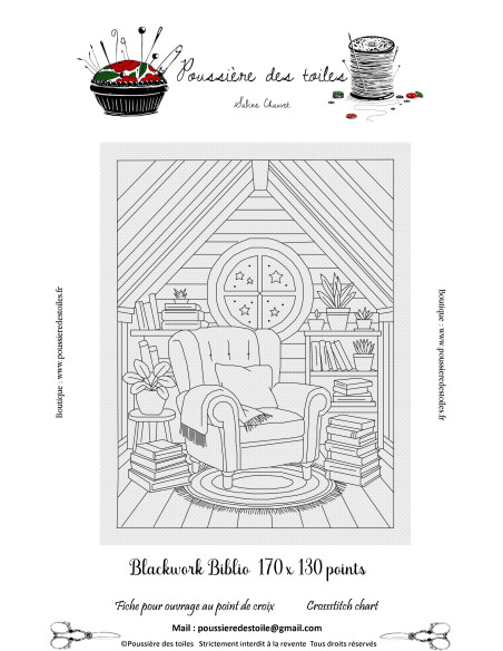 Grille point de croix : Blackwork Biblio PDF