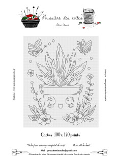 Grille point de croix : Blackwork cactus PDF