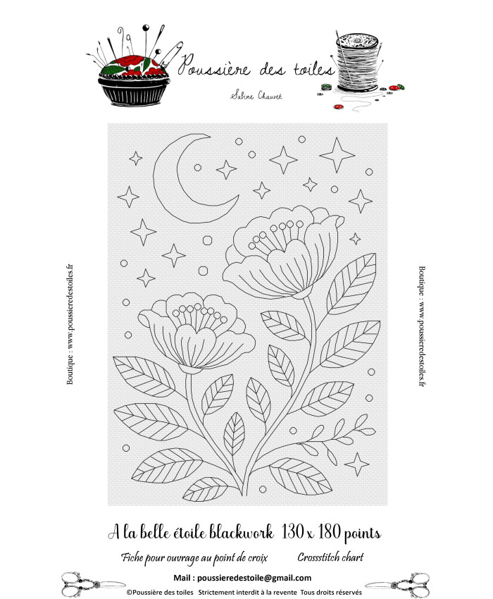Grille point de croix : Blackwork A la belle étoile PDF