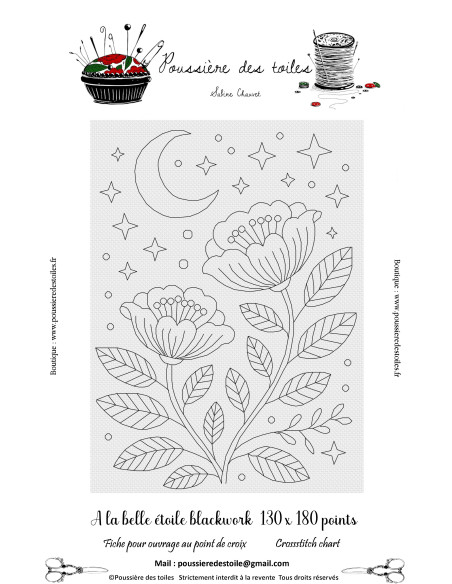 Grille point de croix : Blackwork A la belle étoile PDF