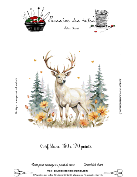 Grille point de croix : Cerf blanc PDF