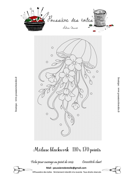 Grille point de croix : Blackwork méduse PDF