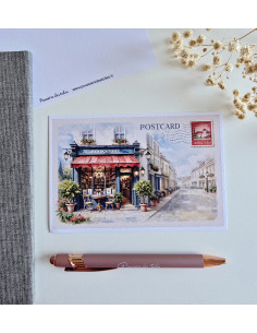 Réf 31 Carte postale Librairie postcrossing scrapbooking correspondance écriture