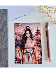 Réf 35 Carte postale Geisha postcrossing scrapbooking correspondance écriture