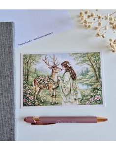 Réf 40 Carte postale forêt postcrossing scrapbooking correspondance écriture