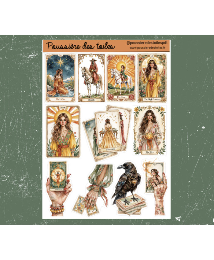 Réf 202 Feuille d’autocollants, Stickers pour Bullet Journal ésotérisme