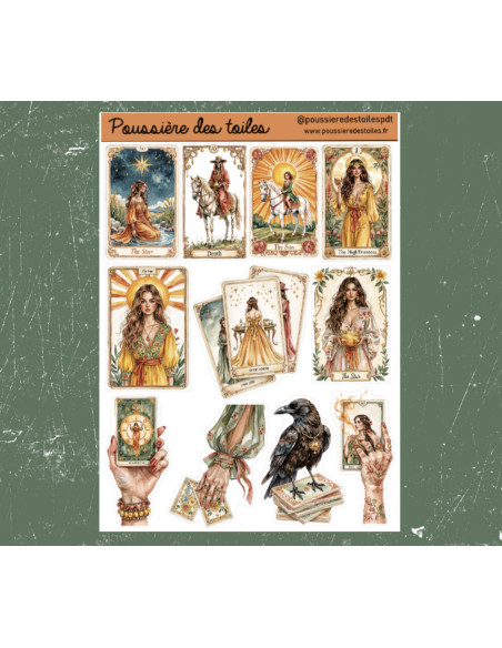 Réf 202 Feuille d’autocollants, Stickers pour Bullet Journal ésotérisme