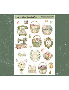 Réf 203 Feuille d’autocollants, Stickers pour Bullet Journal campagne