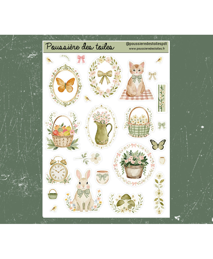 Réf 204 Feuille d’autocollants, Stickers pour Bullet Journal campagne
