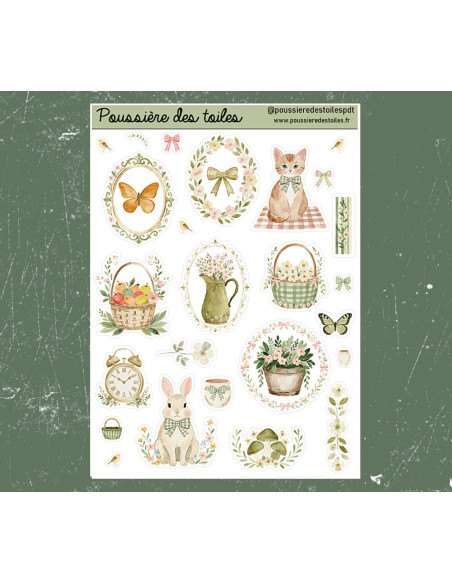 Réf 204 Feuille d’autocollants, Stickers pour Bullet Journal campagne