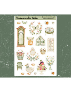 Réf 205 Feuille d’autocollants, Stickers pour Bullet Journal campagne