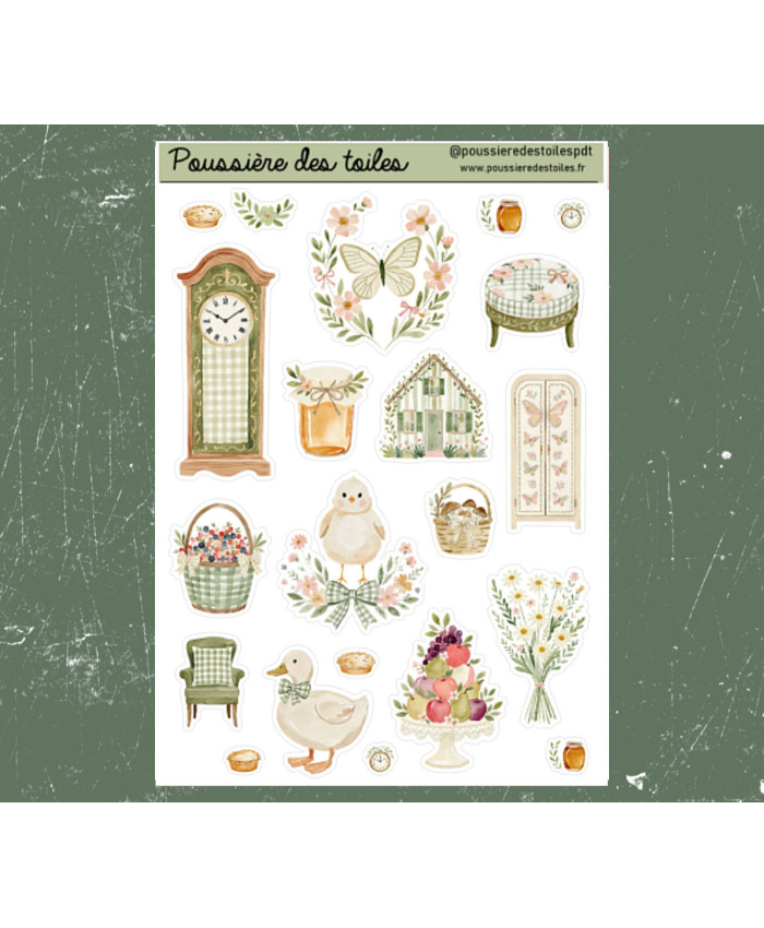 Réf 205 Feuille d’autocollants, Stickers pour Bullet Journal campagne