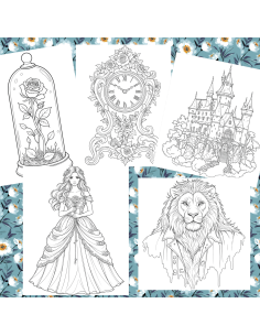 Réf 05 Coloriages la belle et la bête