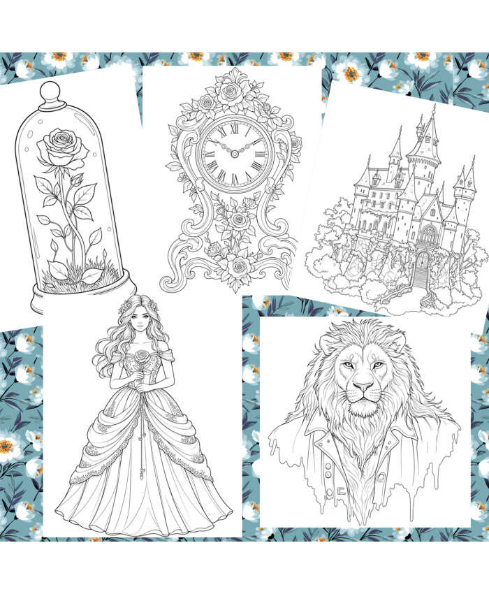 Réf 05 Coloriages la belle et la bête