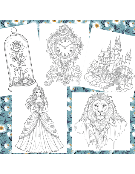 Réf 05 Coloriages la belle et la bête