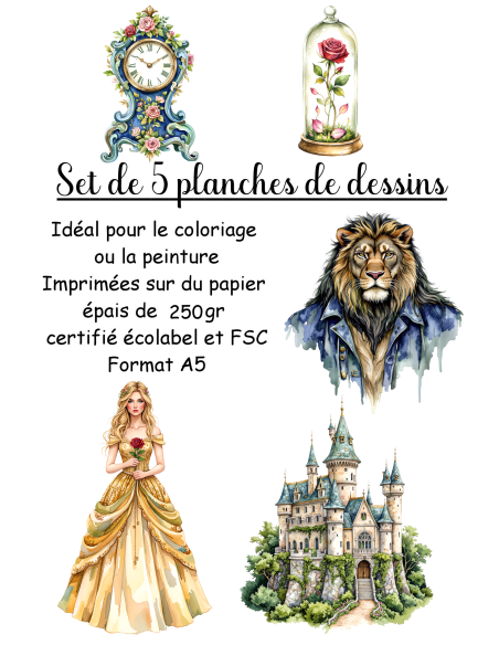 Réf 05 Coloriages la belle et la bête