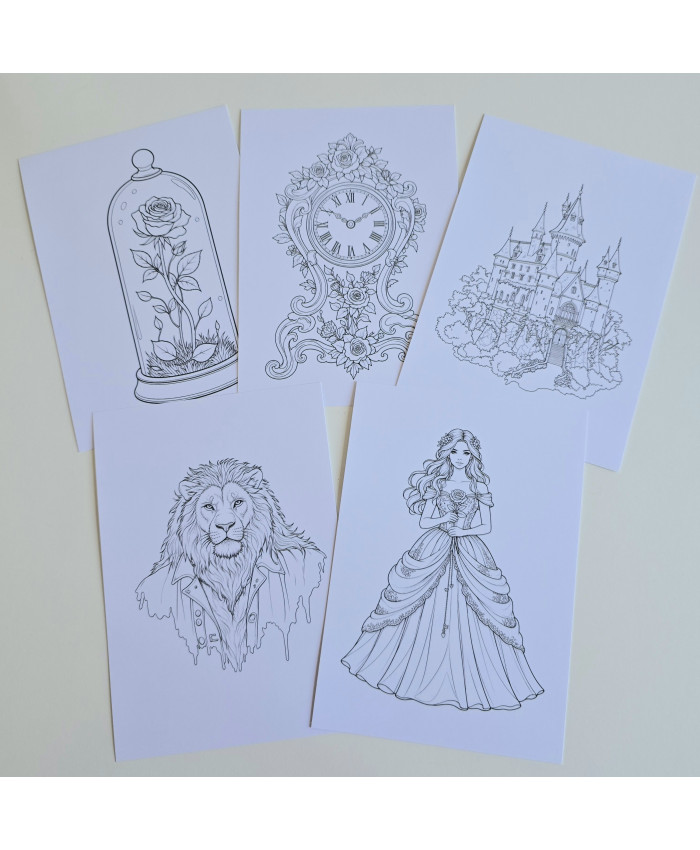 Réf 05 Coloriages la belle et la bête