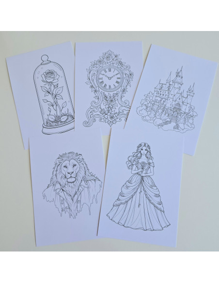 Réf 05 Coloriages la belle et la bête