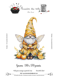 Grille point de croix : Gnome Papier