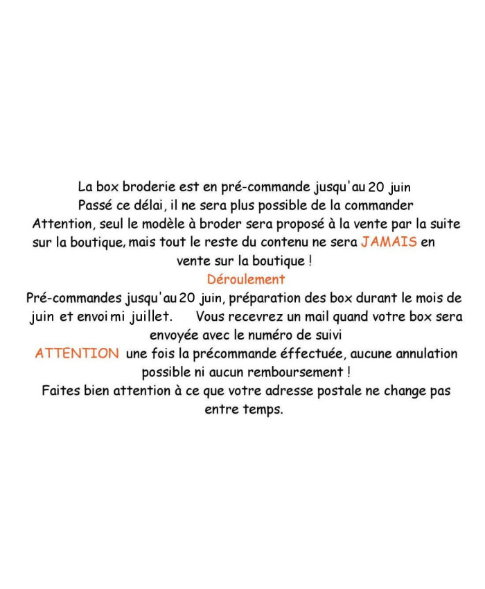 Box broderie en Pré-commande jusqu'au 20 juin