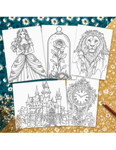 Réf 05 Coloriages la belle et la bête