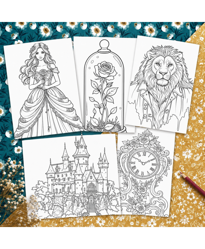 Réf 05 Coloriages la belle et la bête