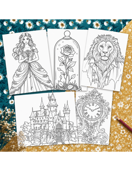 Réf 05 Coloriages la belle et la bête