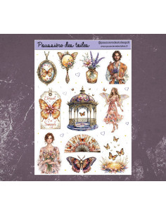 Réf 213 Feuille d’autocollants, Stickers pour Bullet Journal Papillons