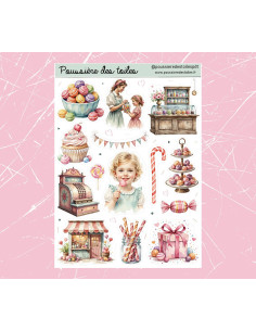 Réf 214 Feuille d’autocollants, Stickers pour Bullet Journal Bonbons