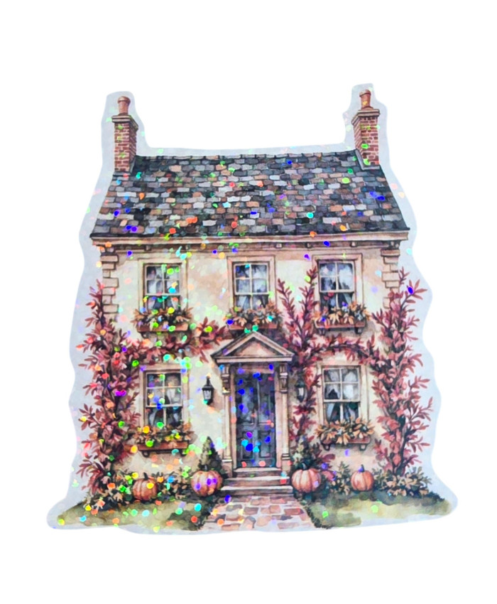 Stickers holographique Maison automnale