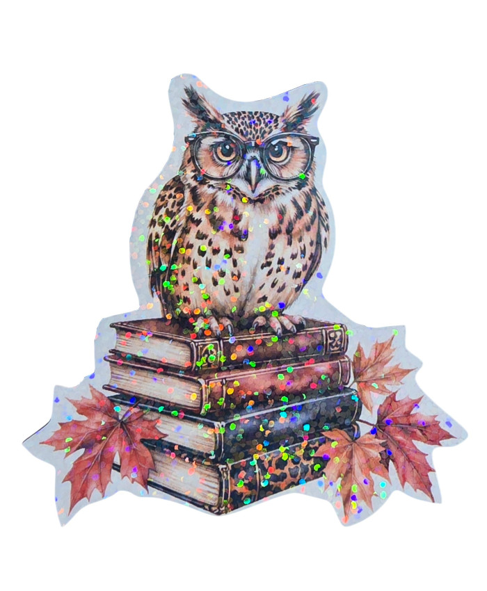 Stickers holographique Chouette lunettes