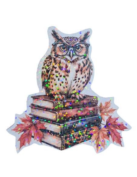 Stickers holographique Chouette lunettes