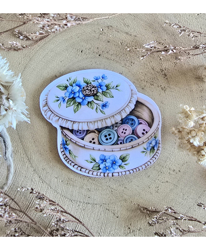 Poussière à aiguilles : Boîte à boutons