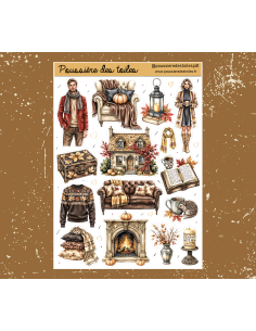 Réf 223 Feuille d’autocollants, Stickers pour Bullet Journal automne