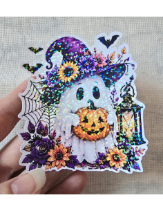 Stickers holographique Fantome halloween